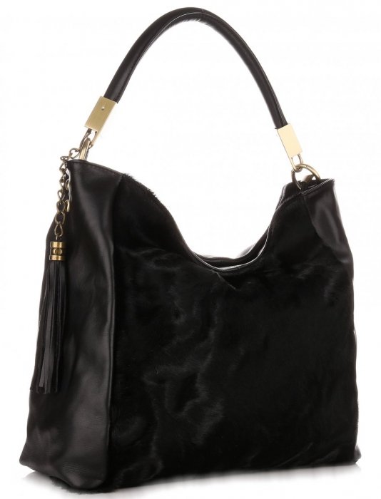 GEANȚĂ DIN PIELE universală Genuine Leather negru 8078