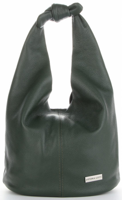 Kožené kabelka univerzálna Vittoria Gotti fľašková zelená V693658