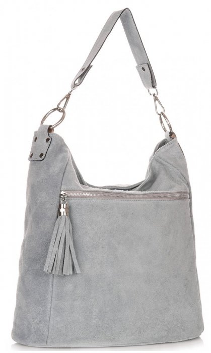 Kožené kabelka shopper bag Genuine Leather svetlo modrá 1330