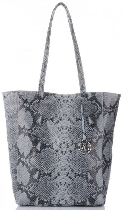 Kožené kabelka shopper bag Vittoria Gotti svetlo šedá V16299