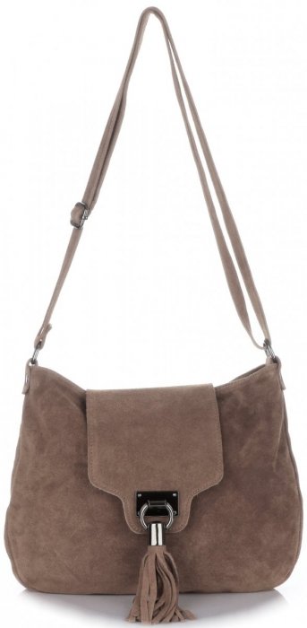 Kožené kabelka listonoška Genuine Leather zemitá 4022
