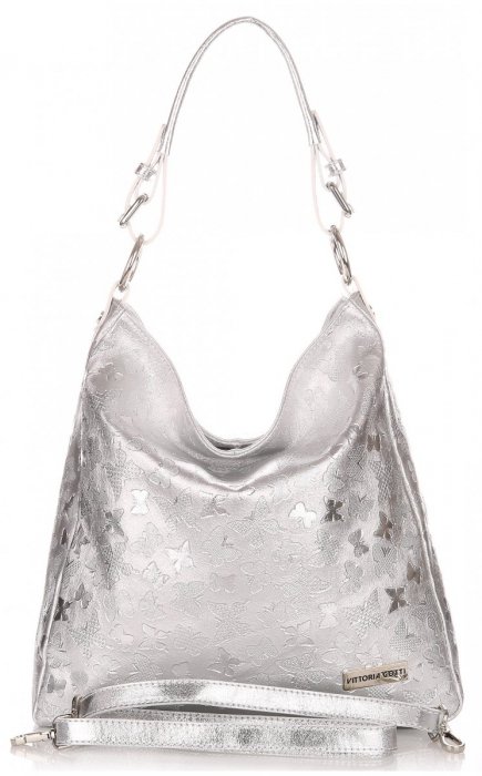 Kožené kabelka shopper bag Vittoria Gotti stričborná V23