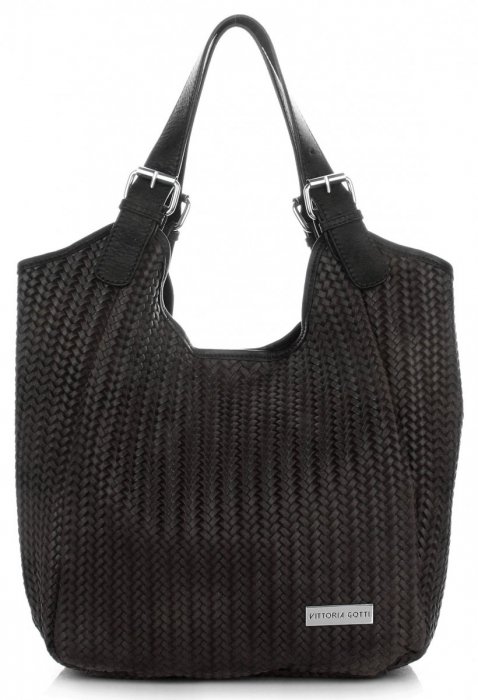 Kožené kabelka shopper bag Vittoria Gotti čokoládová V80050
