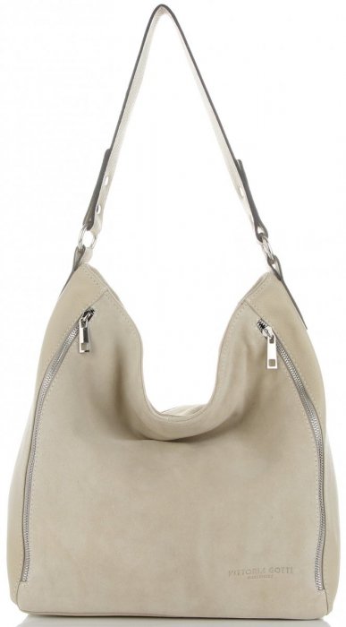 Kožené kabelka shopper bag Vittoria Gotti béžová V3368