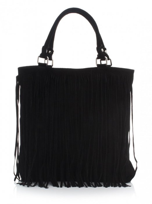 Kožené kabelka univerzálna Genuine Leather čierna 60499