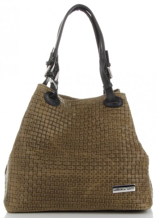 Kožené kabelka shopper bag Vittoria Gotti khaki V80047