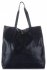 Kožená kabelka Shopper Bags kosmetickou kapsičkou tmavá námořnická