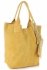 Kožené kabelky Shopperbag přírodní semiš Žlutá
