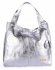 Kožené kabelka shopper bag Vittoria Gotti stříbrná V9