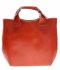 Kožená kabelka Shopperbag s kosmetickou kapsičkou zrzavá