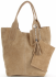 Kožené kabelky Shopperbag přírodní semiš Tmavě béžová