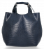 Kožené kabelka shopper bag Vittoria Gotti tmavě modrá VG804