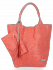 Kožené kabelka shopper bag Vittoria Gotti korálová B22