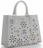 Bőr táska shopper bag Vittoria Gotti világosszürke V3093OD
