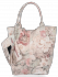 Modna Torebka Skórzana Shopper Bag w kwiaty firmy Vittoria Gotti Pudrowy Róż