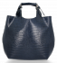 GEANȚĂ DIN PIELE shopper bag Vittoria Gotti bleumarin VG804