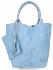 Kožené kabelka shopper bag Vittoria Gotti svetlo modrá B23