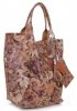 VITTORIA GOTTI Made in Italy Módní Kožená kabelka Shopperbag vzor v květech multicolor - zrzavá
