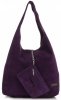 Oryginalne Torby Skórzane XL VITTORIA GOTTI Shopper Bag z Etui Fiolet - Śliwka