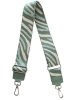 Modny Pasek Do Torebki Zebra P002 Jasno Zielony/Beżowy