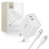 TECH-PROTECT C35W 2-PORT ŁADOWARKA SIECIOWA  PD35W + KABEL LIGHTNING WHITE