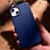iCarer Case Leather pokrowiec etui z naturalnej skóry do iPhone 14 niebieski (WMI14220705-BU) (kompatybilne z MagSafe)