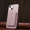 iCarer Litchi Premium Leather Case skórzane etui iPhone 14 Plus magnetyczne z MagSafe różowy (WMI14220711-PK)