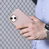 iCarer Litchi Premium Leather Case skórzane etui iPhone 14 Plus magnetyczne z MagSafe różowy (WMI14220711-PK)