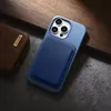 iCarer Litchi Premium Leather Case skórzane etui iPhone 14 Pro Max magnetyczne z MagSafe jasnoniebieski (WMI14220712-LB)