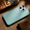 iCarer Litchi Premium Leather Case skórzane etui iPhone 14 Pro Max magnetyczne z MagSafe zielony (WMI14220712-GN)