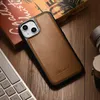 iCarer Leather Oil Wax etui pokryte naturalną skórą do iPhone 14 brązowy (WMI14220717-TN)