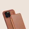 Nillkin Qin Leather Pro Case etui iPhone 14 Pro osłona na aparat kabura pokrowiec obudowa z klapką brązowy