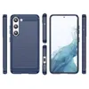 Carbon Case etui Samsung Galaxy S23 elastyczny silikonowy karbonowy pokrowiec niebieskie