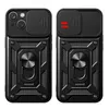 Pancerne etui z podstawką i osłoną aparatu do iPhone 15 Plus Hybrid Armor Camshield - niebieskie