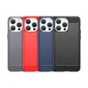 Elastyczne etui wzór karbon do iPhone 15 Pro Max Carbon Case - niebieskie