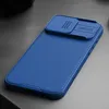 Pancerne etui Nillkin CamShield Pro Magnetic Case do iPhone 15 Pro z osłoną na aparat - niebieskie