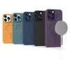 Plecione etui MagSafe Woven Case do iPhone 14 Pro - granatowe