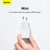 Szybka ładowarka sieciowa Baseus Si USB-C 25W 3A z kablem USB-C / USB-C 1m - biały