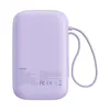 Powerbank Baseus QPow 2 30W 10000mAh z wbudowanymi kablami USB-C - fioletowy