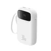Powerbank Baseus QPow 2 30W 10000mAh z wbudowanymi kablami USB-C - biały
