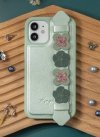 Kingxbar Sweet Series żelowe etui ozdobione oryginalnymi Kryształami Swarovskiego z podstawką iPhone 12 mini zielony