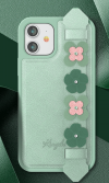 Kingxbar Sweet Series żelowe etui ozdobione oryginalnymi Kryształami Swarovskiego z podstawką iPhone 12 Pro / iPhone 12 zielony