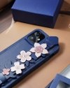 Kingxbar Sweet Series żelowe etui ozdobione oryginalnymi Kryształami Swarovskiego z podstawką iPhone 12 Pro Max niebieski