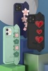 Kingxbar Sweet Series żelowe etui ozdobione oryginalnymi Kryształami Swarovskiego z podstawką iPhone 12 Pro Max czarny