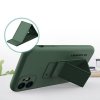 Wozinsky Kickstand Case silikonowe etui z podstawką iPhone 12 Pro ciemnozielone