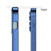 Joyroom New Beauty Series ultra cienkie przezroczyste etui z metaliczną ramką do iPhone 12 Pro Max ciemno-niebieski (JR-BP744)