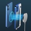Joyroom New Beauty Series ultra cienkie przezroczyste etui z metaliczną ramką do iPhone 12 Pro Max ciemno-niebieski (JR-BP744)