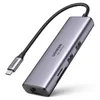 HUB 7w1 Ugreen CM512 USB-C / 2x USB-A 3.2 / HDMI 4K / czytnik SD TF / USB-C PD 100W / RJ45 - szary