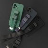 Rope case żelowe etui ze smyczą łańcuszkiem torebka smycz Samsung Galaxy S21+ 5G (S21 Plus 5G) ciemnozielony