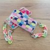 Color Chain Case żelowe elastyczne etui z łańcuchem łańcuszkiem zawieszką do iPhone 12 wielokolorowy